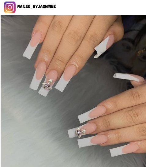 white french tip nail design