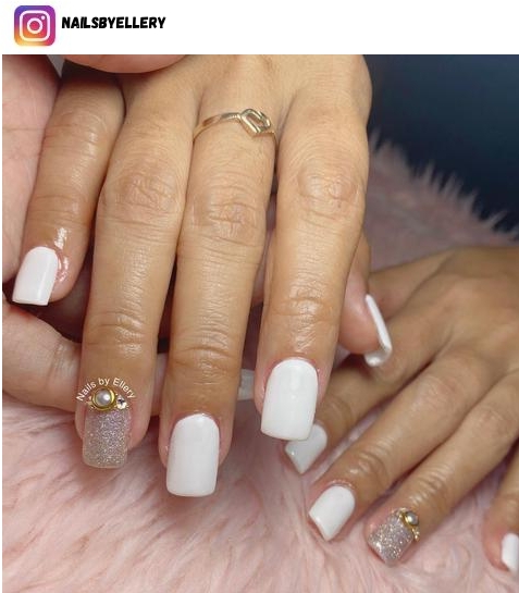 white wedding nails