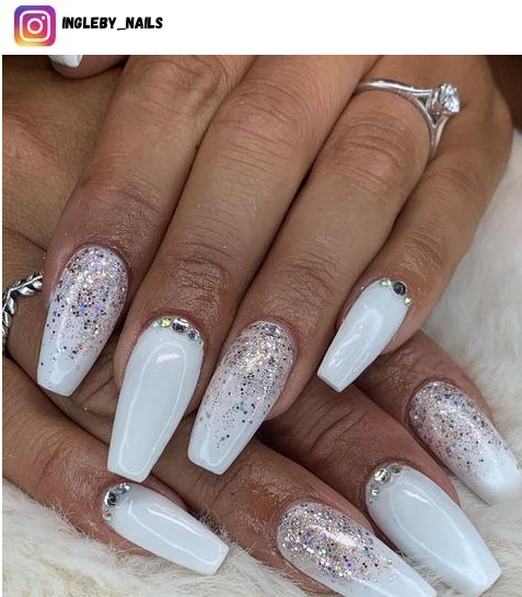 white wedding nail polish design