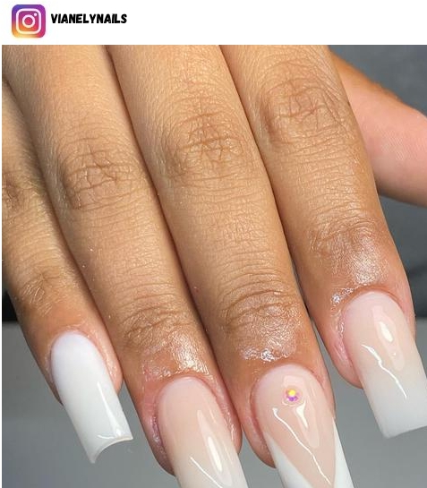 white wedding nail art