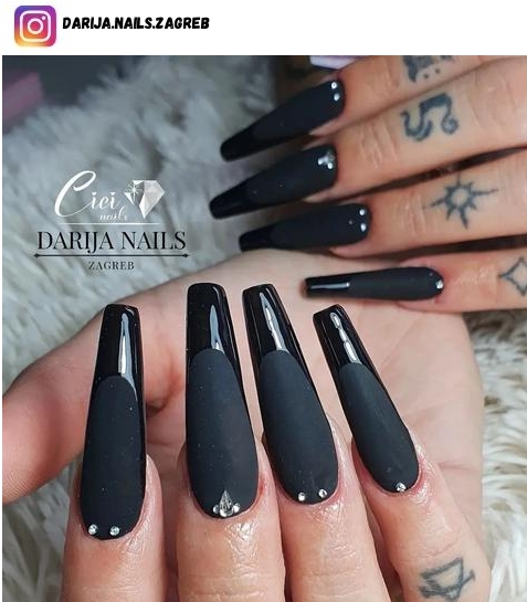 black coffin nail polish design
