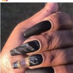 49 Black Coffin Nail Designs for 2022