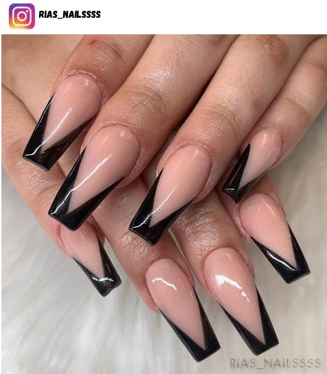 black coffin nail designs