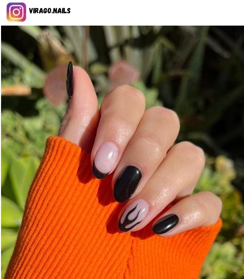 black accent nail design ideas