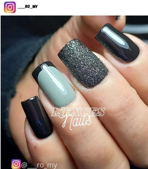black accent nail designs