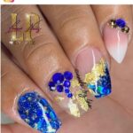 49 Blue and Gold Nail Designs for 2023