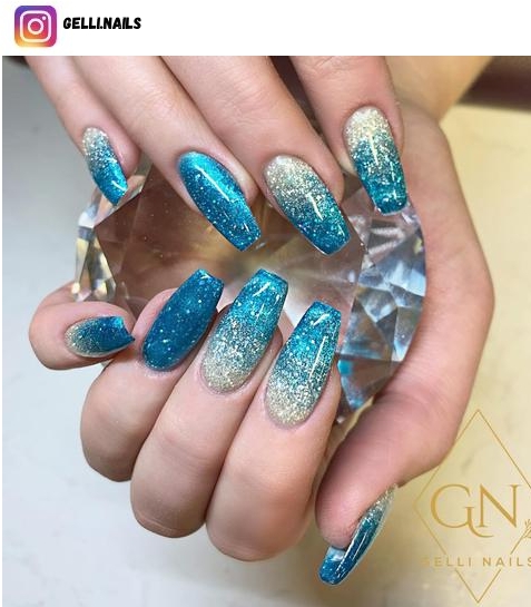 blue and silver nail design ideas