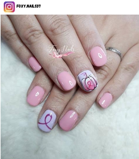 breast cancer nail polish design