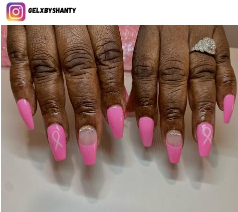 breast cancer nail polish design