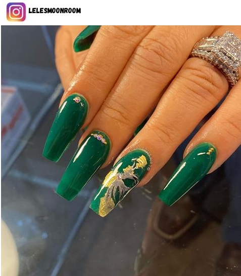 green coffin nail art