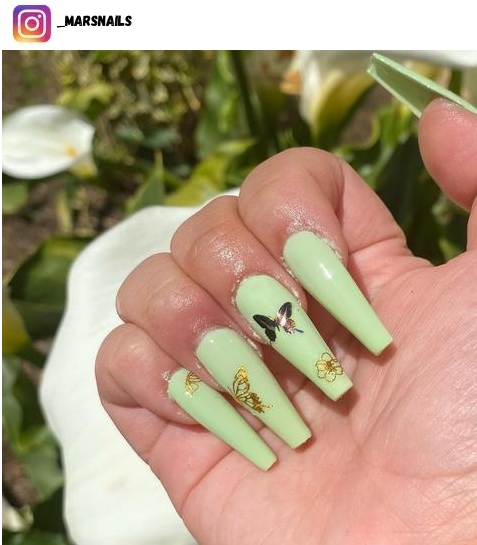 green coffin nail art