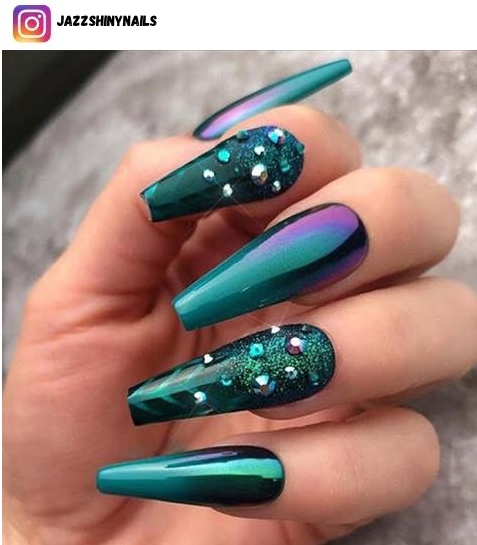 green coffin nail design