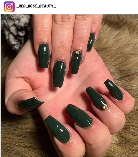 green coffin nail polish design