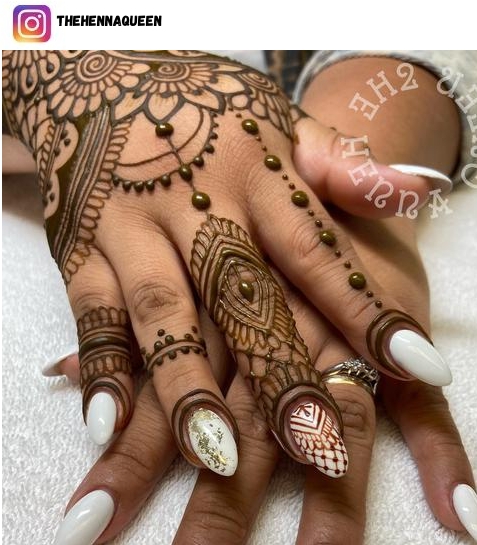 henna nail design ideas