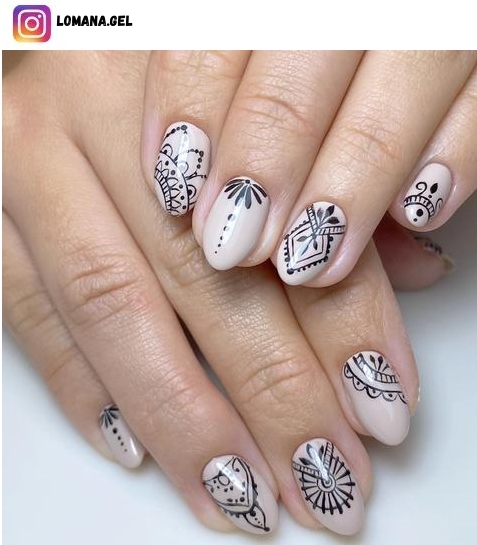 henna nail design ideas