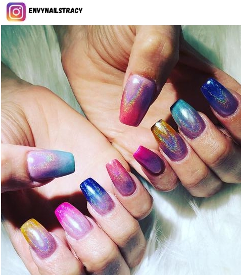 holographic ombre nails