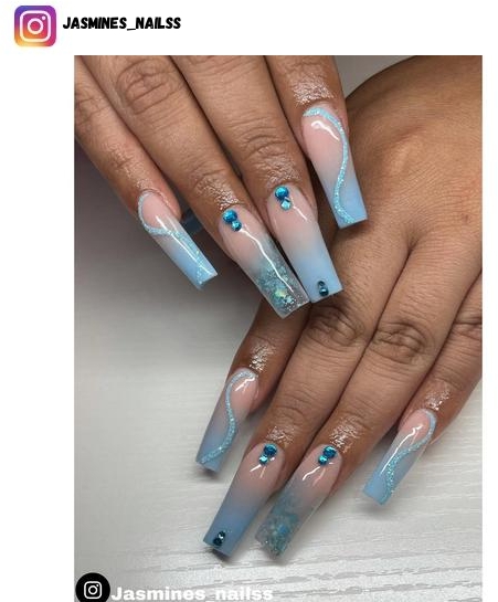 light blue ombre nail polish design