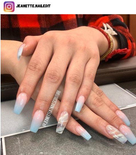 light blue ombre nails