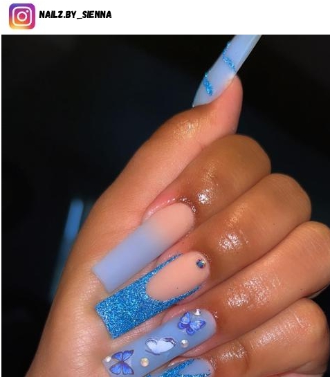 light blue ombre nail design ideas