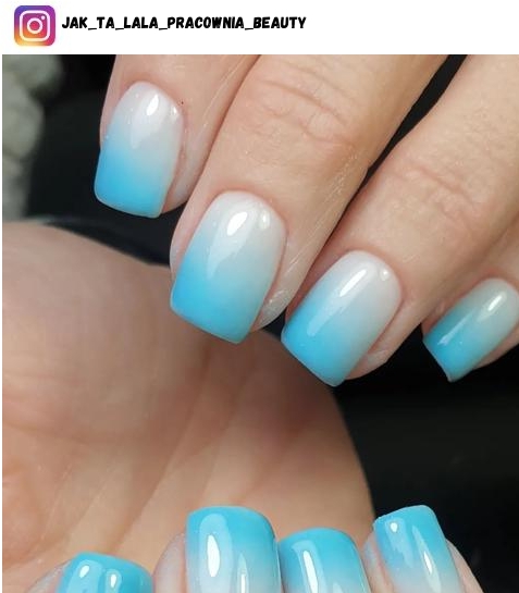 light blue ombre nail art