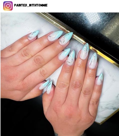 light blue ombre nail design