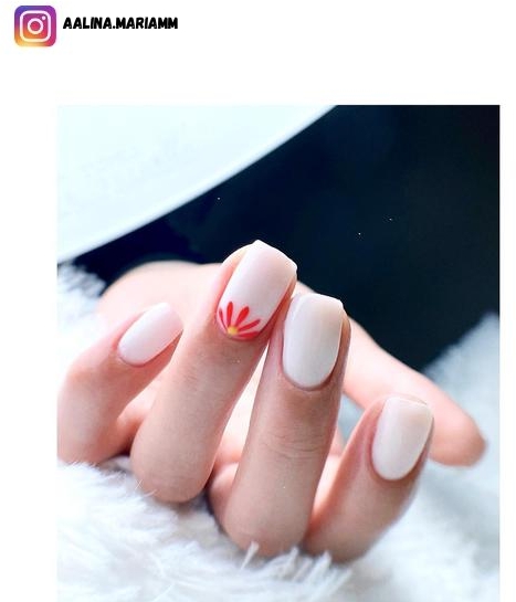 milky white nail design