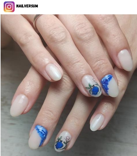 milky white nail polish design