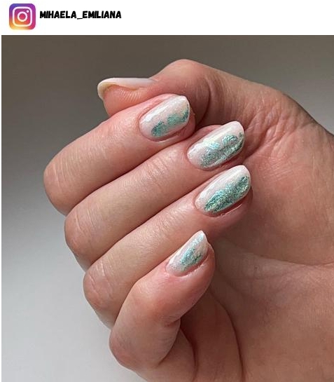 milky white nail design