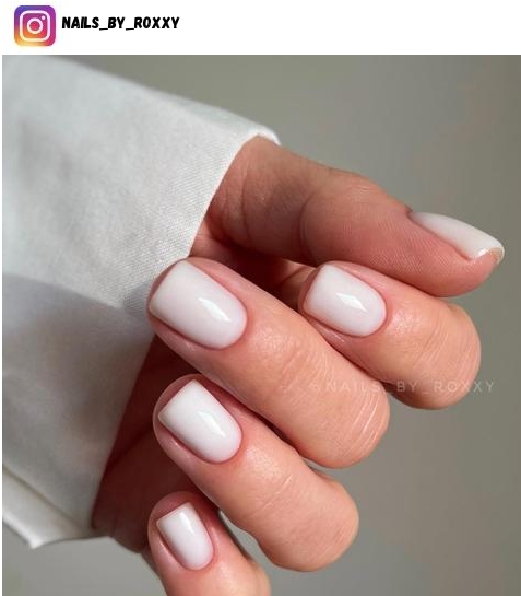 milky white nail art