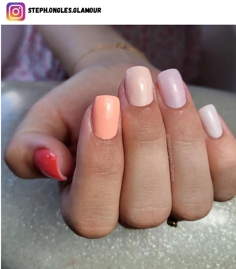 peach nail design