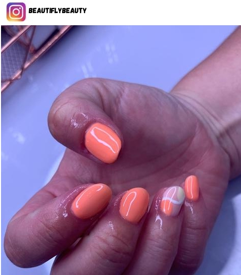peach nail art
