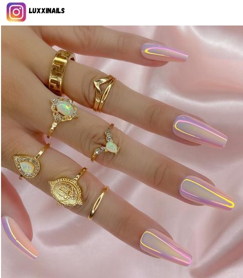 pink coffin nail design