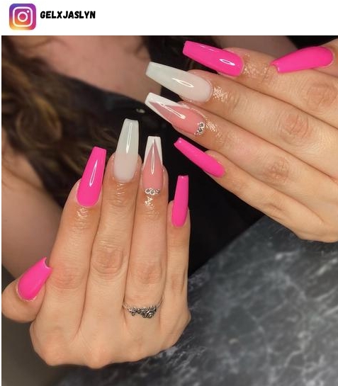 pink coffin nail art