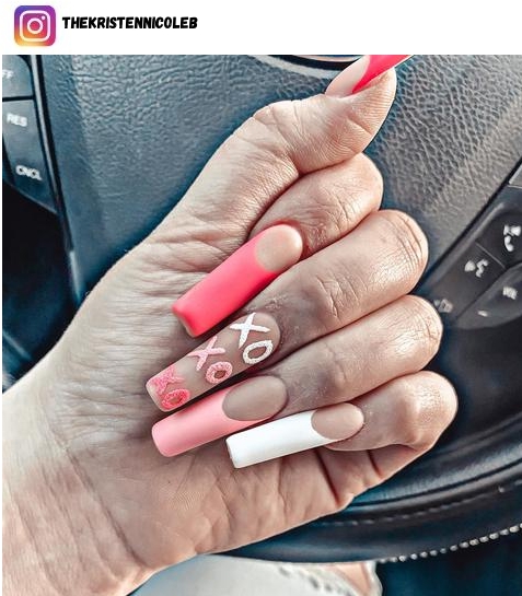 pink coffin nail designs
