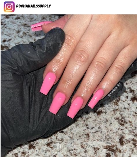 pink coffin nail designs