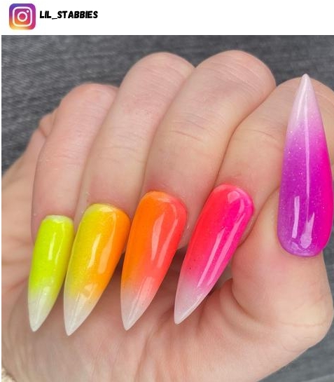 rainbow ombre nail polish design