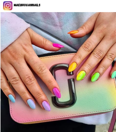 rainbow ombre nail design ideas
