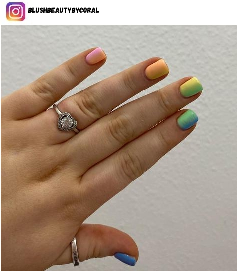rainbow ombre nail designs