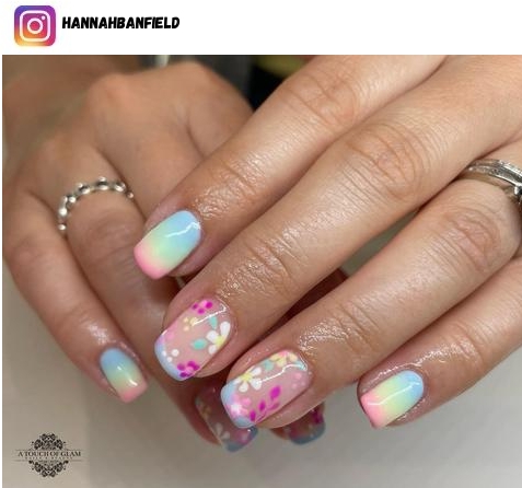 rainbow ombre nail art