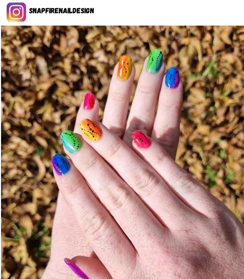 rainbow ombre nail design ideas