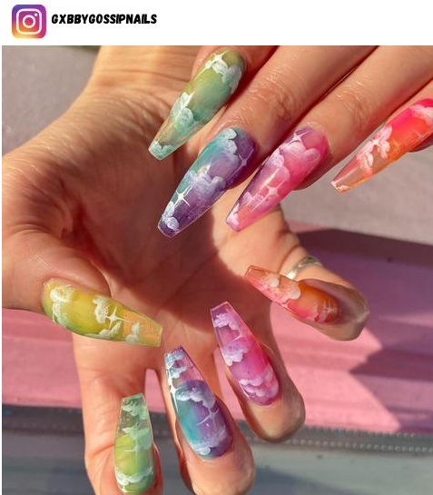 rainbow ombre nail design