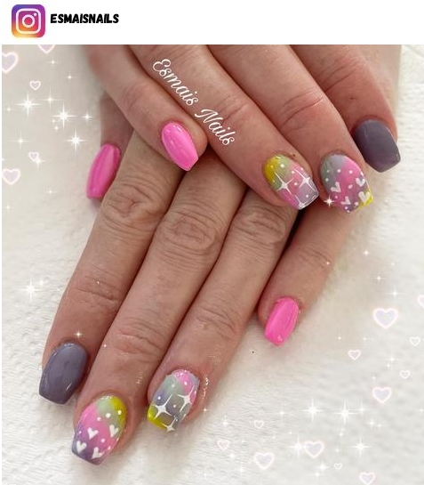 rainbow ombre nail design