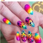 rainbow ombre nail art