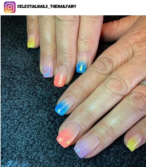 rainbow ombre nail designs