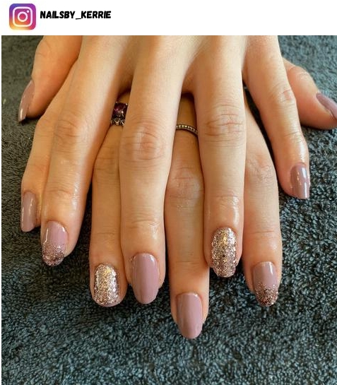 rose gold glitter nail art