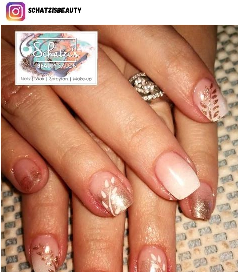 rose gold glitter nail polish design