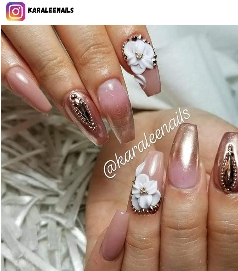 rose gold glitter nail design ideas