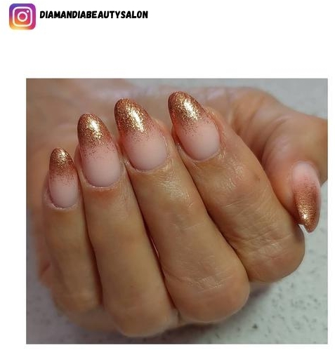 rose gold glitter nail designs