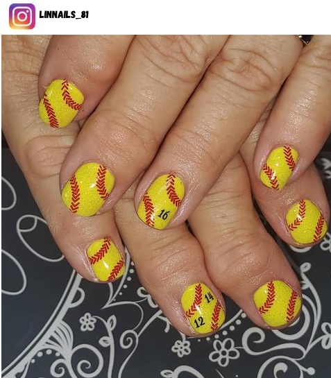 softball nail design