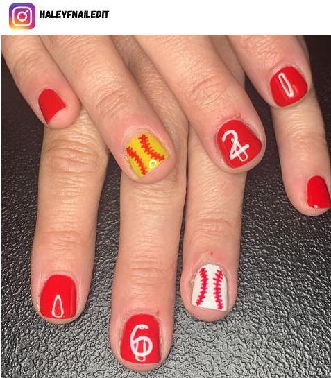 softball nail designs